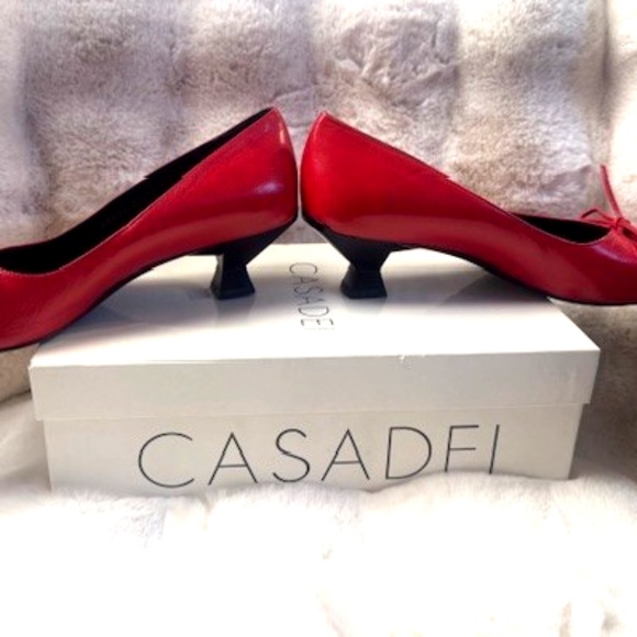 Red CASADEI Kitten Heels 8.5 [VINTAGE - NWT BARELY WORN] - Picture 6 of 7